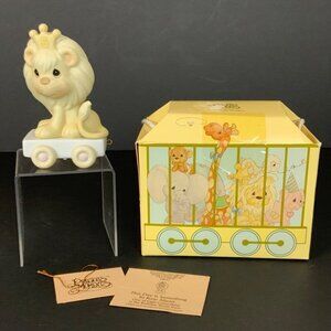 Vintage Enesco Precious Moments Birthday Train Age 5 Lion Figurine 1985